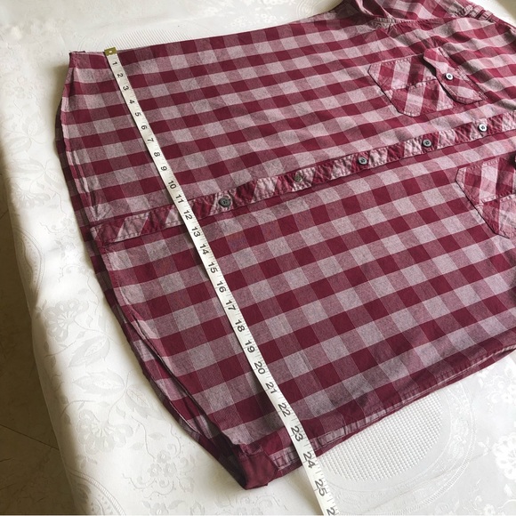Marc Ecko Men’s Size XL Marron Checkered Long Sleeves Dress Shirt Button-Up Top - Picture 7 of 15